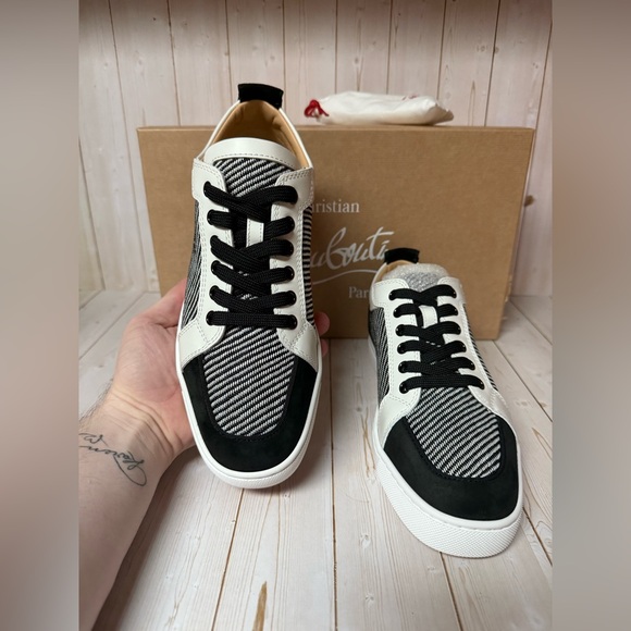 Christian Louboutin Rantulow Orlato Low Top Sneaker Black/White Sz 40 / 7 - Picture 8 of 13